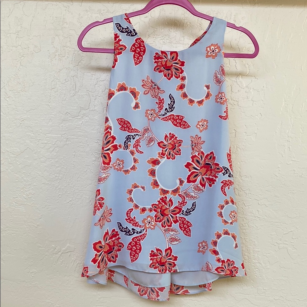 Emma & Olivia Floral Paisley Chiffon Sleeveless Top - Picture 1 of 6